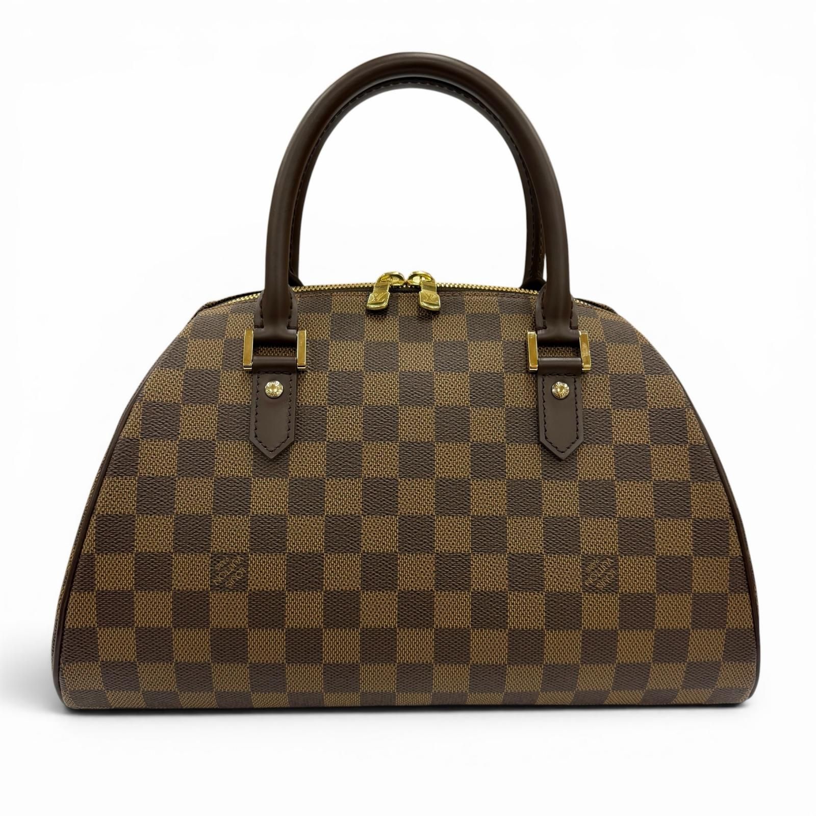 未使用品◇LOUIS VUITTON ルイヴィトン N41434 リベラMM ダミエキャンバス レザーハンドバッグ ブラウン ゴールド金具 スペイン製 メンズ 保存袋付き
