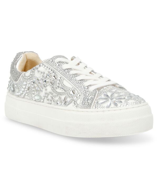 ベッツィジョンソン レディース シューズ スニーカー プラットフォーム Betsey Johnson Womens Reily Rhinestone Platform Sneakers White ホワイト