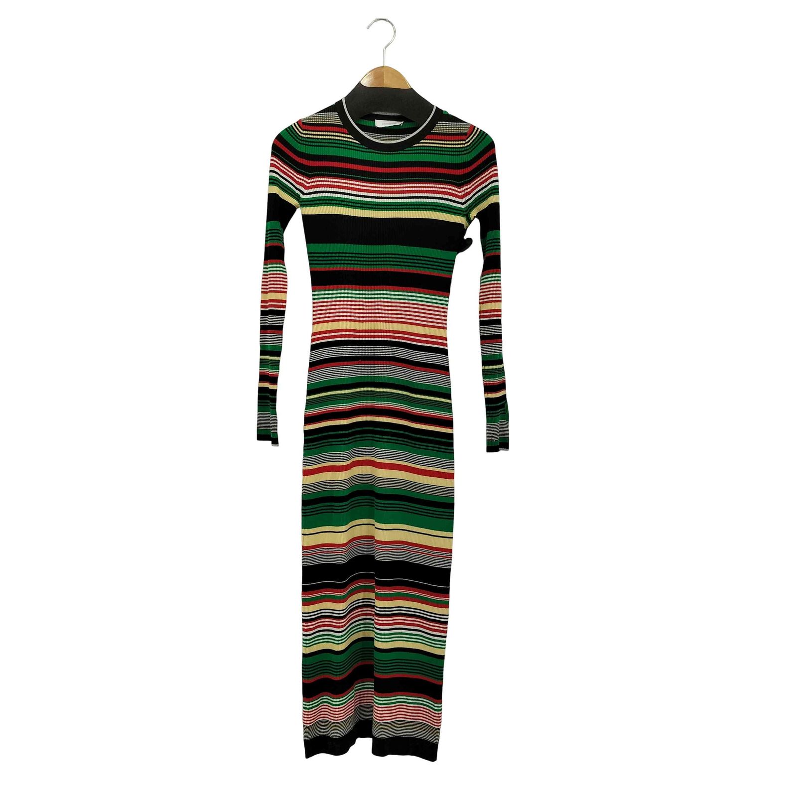 ユーズドフルギ USED古着 {{RABANNE}} Long Sleeve Stripe Maxi Dress マルチカラーニットワンピース レディース XS
