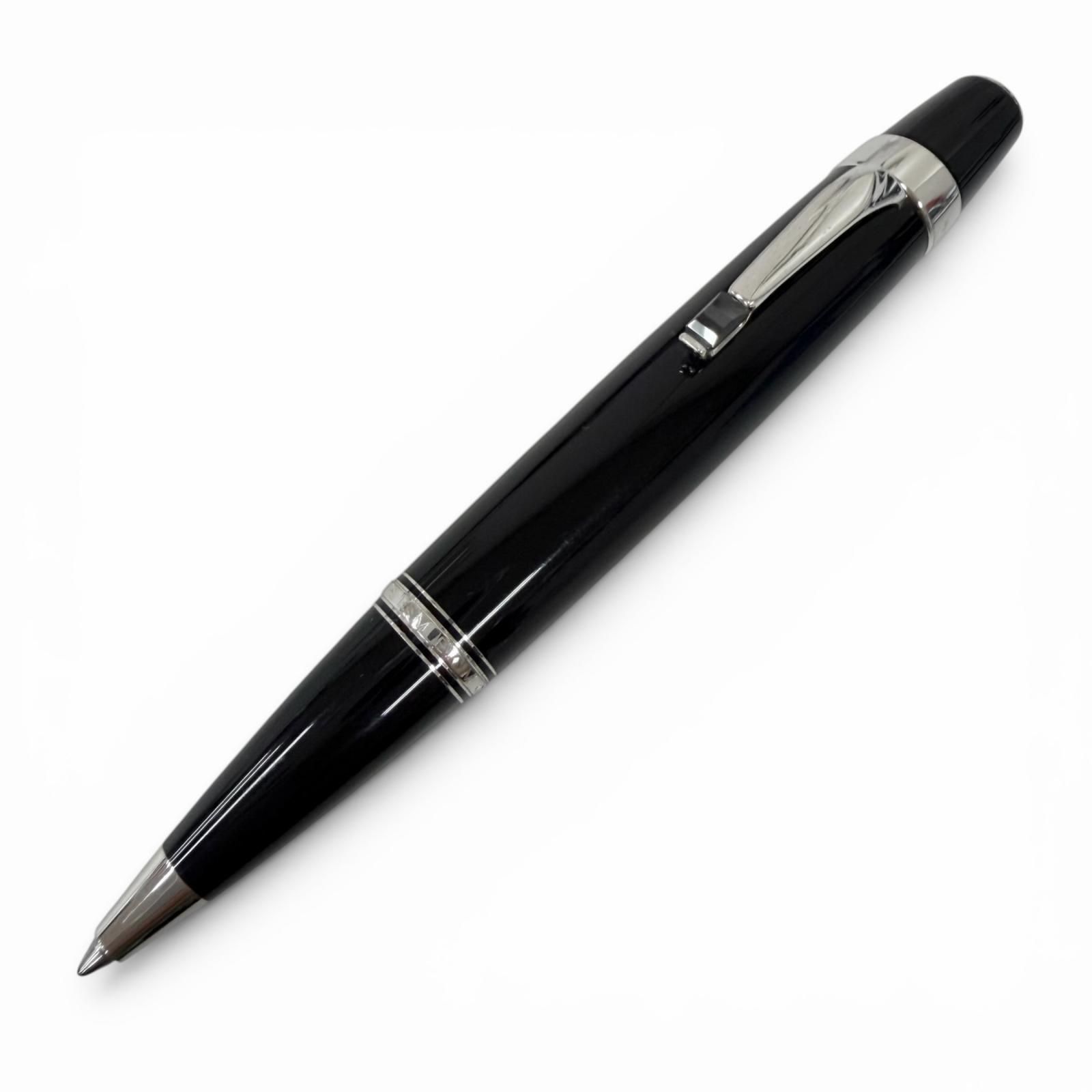 良品□MONTBLANC モンブラン BOHEME ボエム 一部オニキス ツイスト式 ボールペン ブラック シルバー ドイツ製 メンズ 筆記確認済み