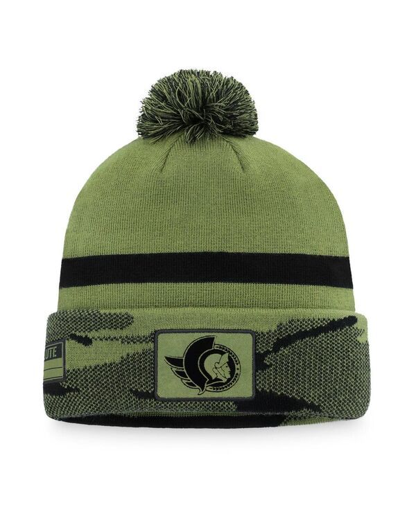 ファナティクス メンズ アクセサリー 帽子 ニット Fanatics Mens Camo Ottawa Senators MilitaryInspired Appreciation Cuffed Knit Hat with Pom Camo