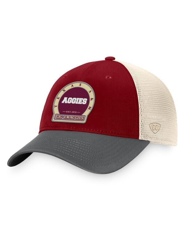 トップオブザワールド メンズ アクセサリー 帽子 Top of the World Mens Maroon Texas AM Aggies Refined Trucker Adjustable Hat Maroon マルーン