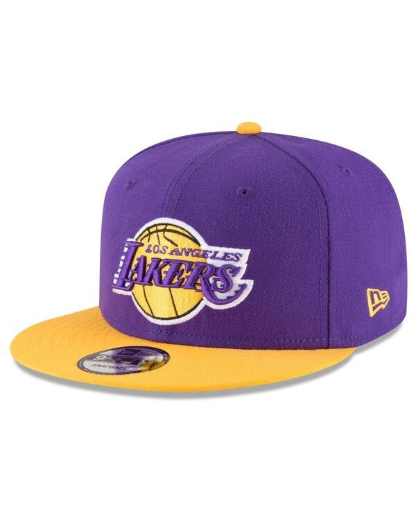 ニューエラ メンズ アクセサリー 帽子 New Era Mens Purple Gold Los Angeles Lakers TwoTone 9FIFTY Adjustable Hat Purple Gold パープル