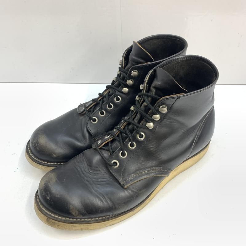【中古】RED WING プレーントゥワークブーツ 8165 サイズ8 1/2E ブラック レッドウィング[92]