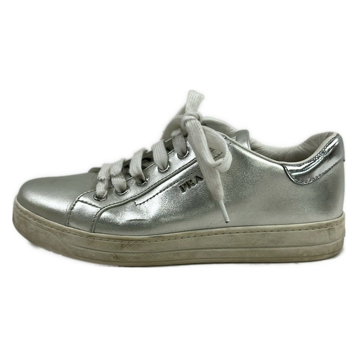 PRADA(プラダ) スニーカー 36.5 レディース - シルバー レザー