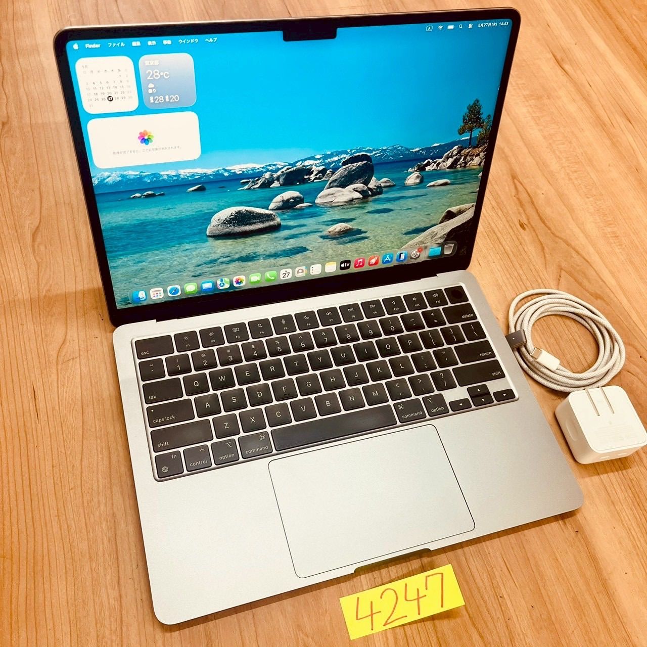 【動作確認済み】 MacBook air 13インチ 2022 アップル Apple M2 24GB 512GB 動画編集可能 カメラ内蔵 ノートPC ノートパソコン SSD搭載 macOSインストール済み 【4247】