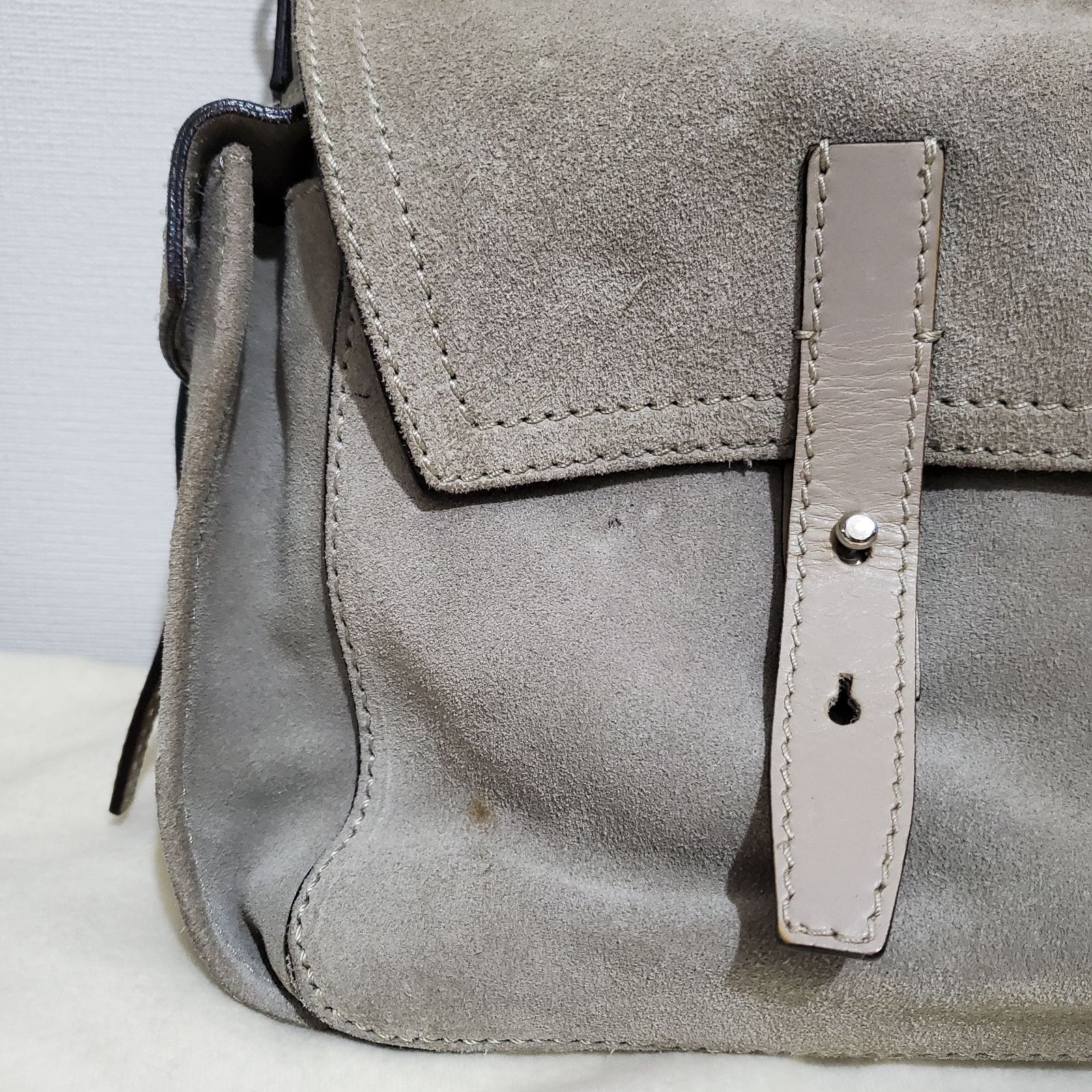 Max Mara マックスマーラ スエード×レザー ショルダーバッグ - メルカリ