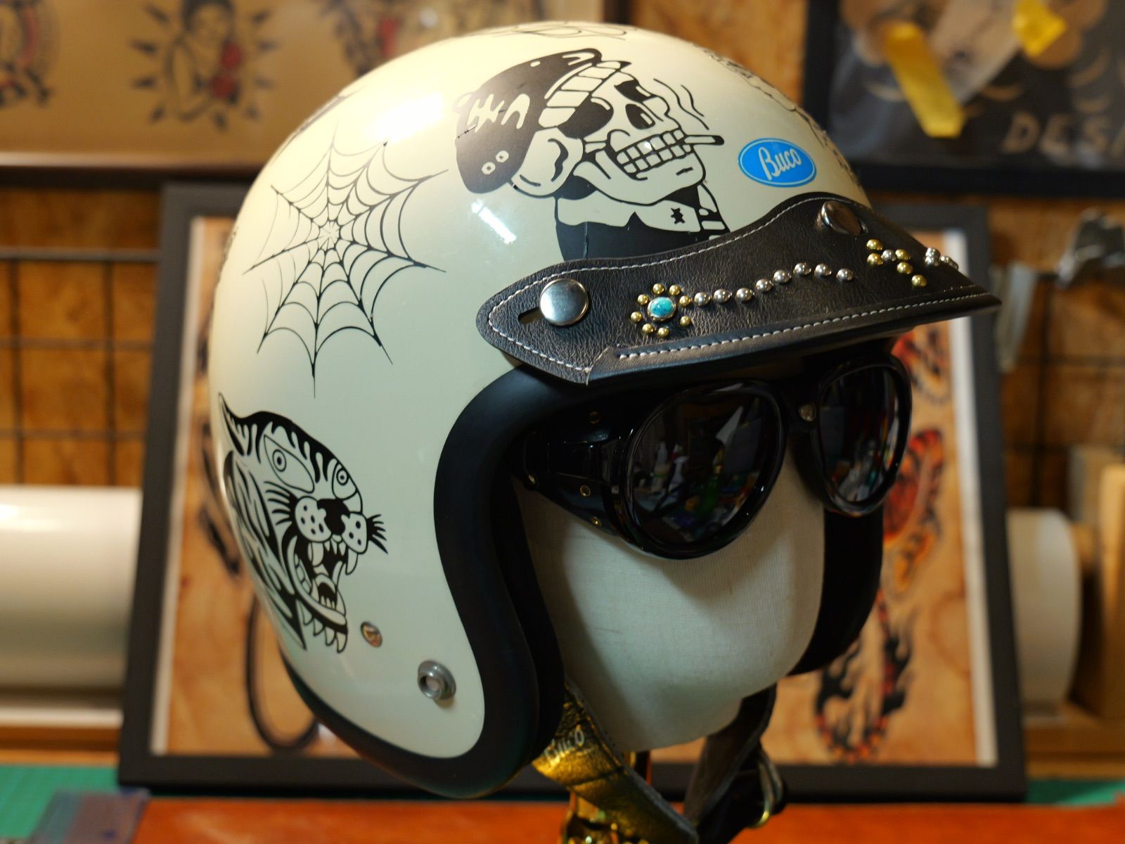 レザー ヘルメット スタッズ バイザー BUCO ブコ BELL ベル tt&co
