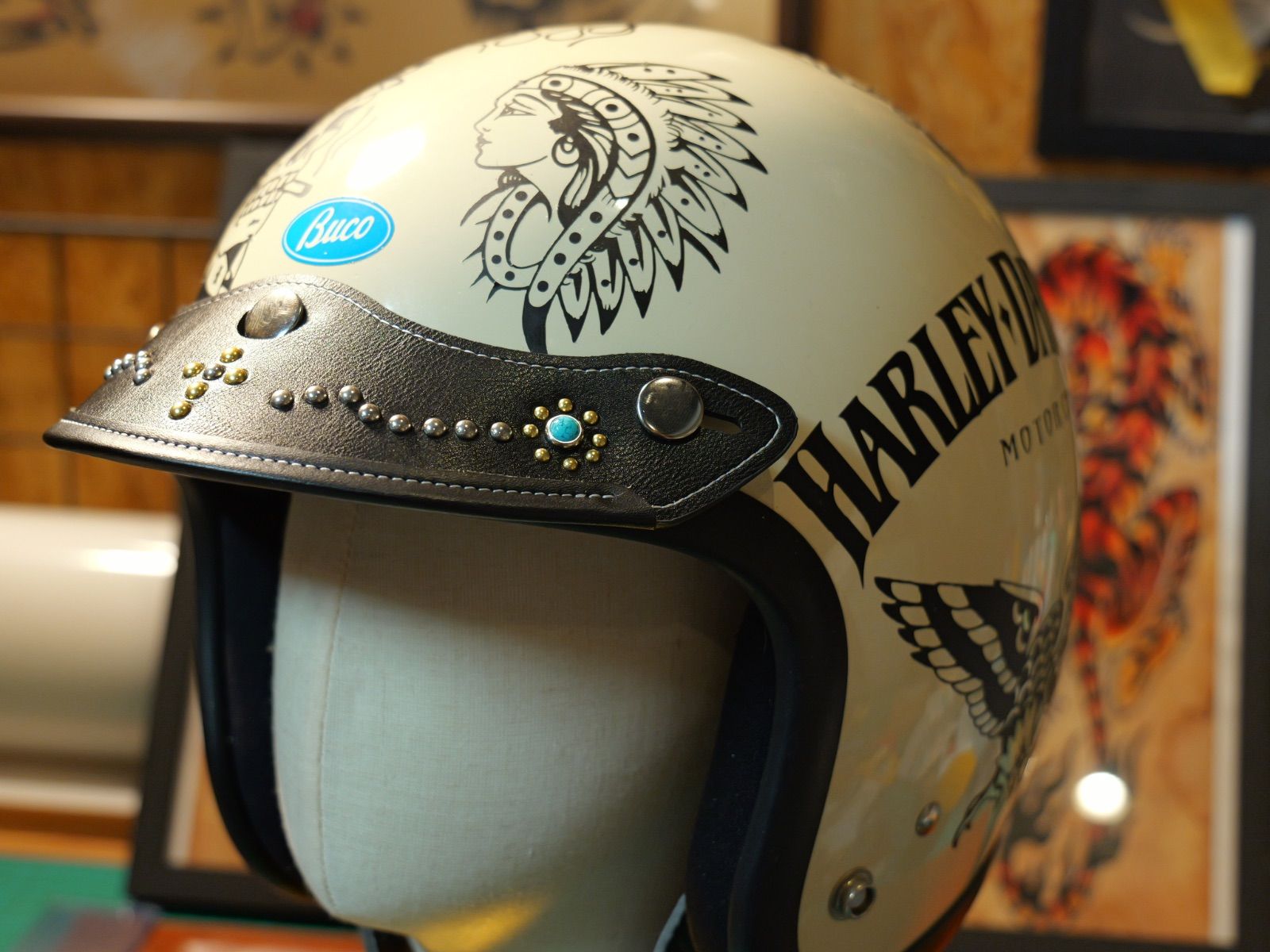 レザー ヘルメット スタッズ バイザー BUCO ブコ BELL ベル tt&co
