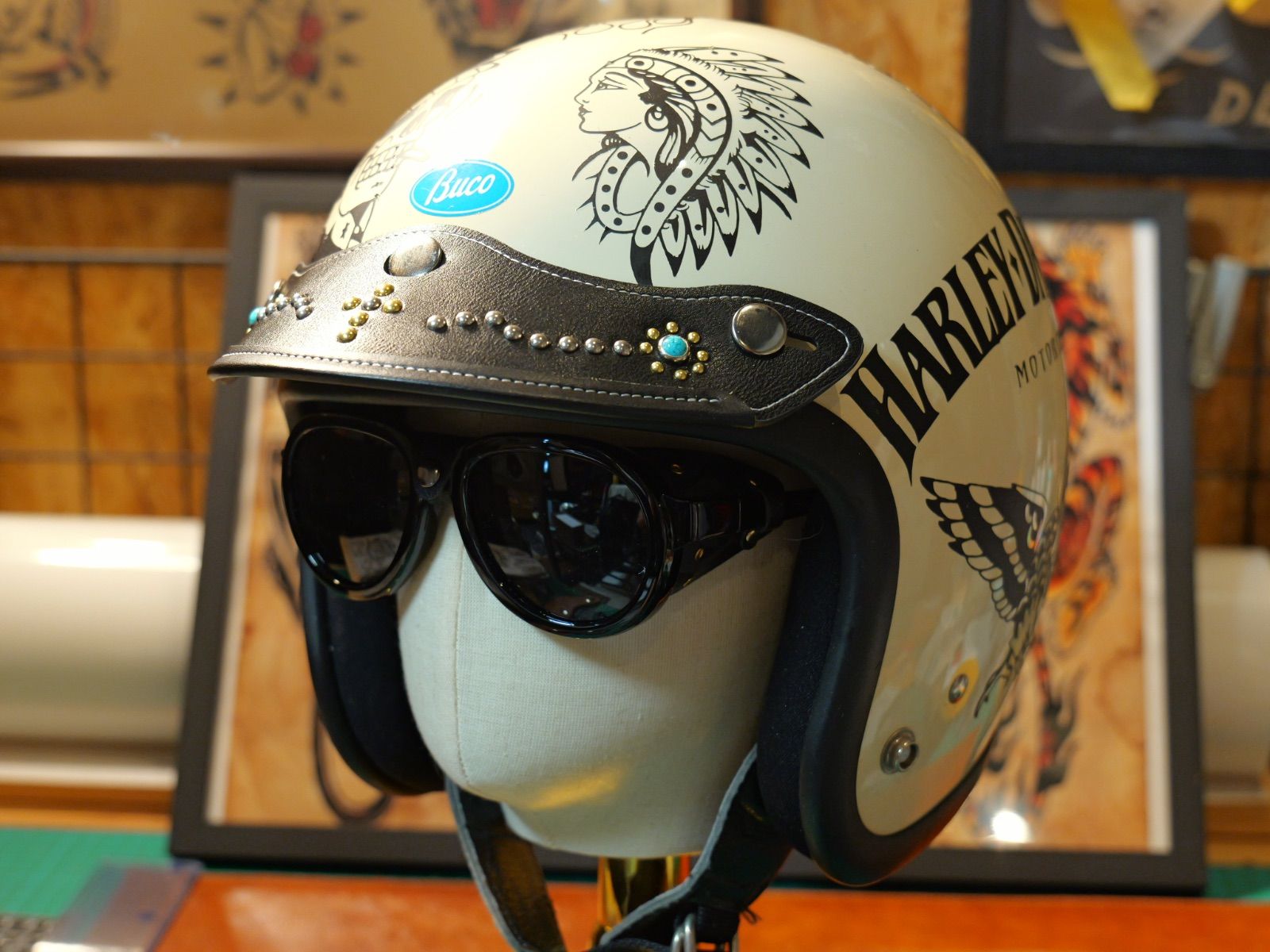 レザー ヘルメット スタッズ バイザー BUCO ブコ BELL ベル tt&co