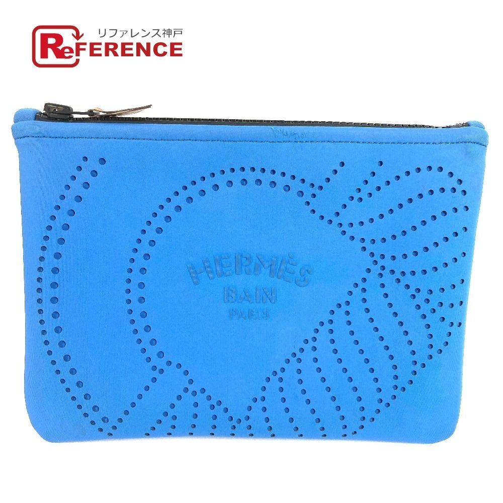 HERMES エルメス ポーチ ネオバンカノエH PM ポリアミド ブルー