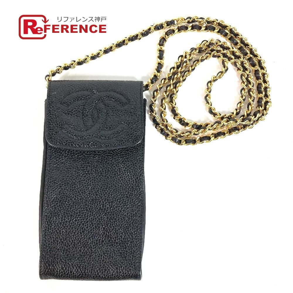 CHANEL シャネル ショルダーバッグ CC ココマーク ロゴ キャビアスキン ブラック