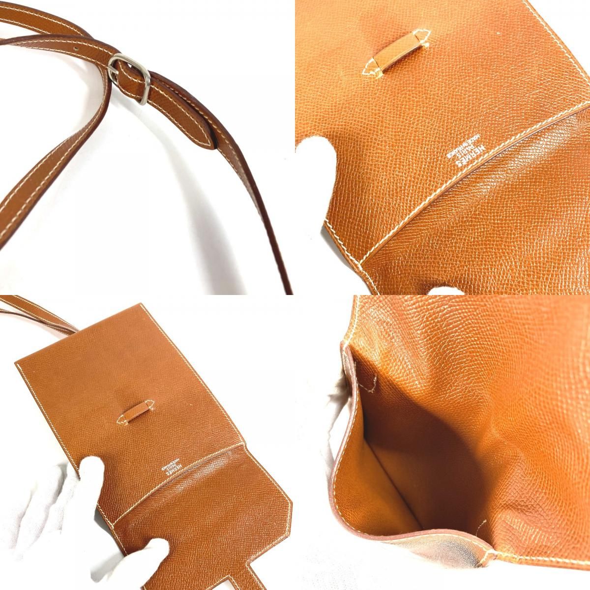 HERMES エルメス ショルダーバッグ アメリ レザー ブラウン - メルカリ