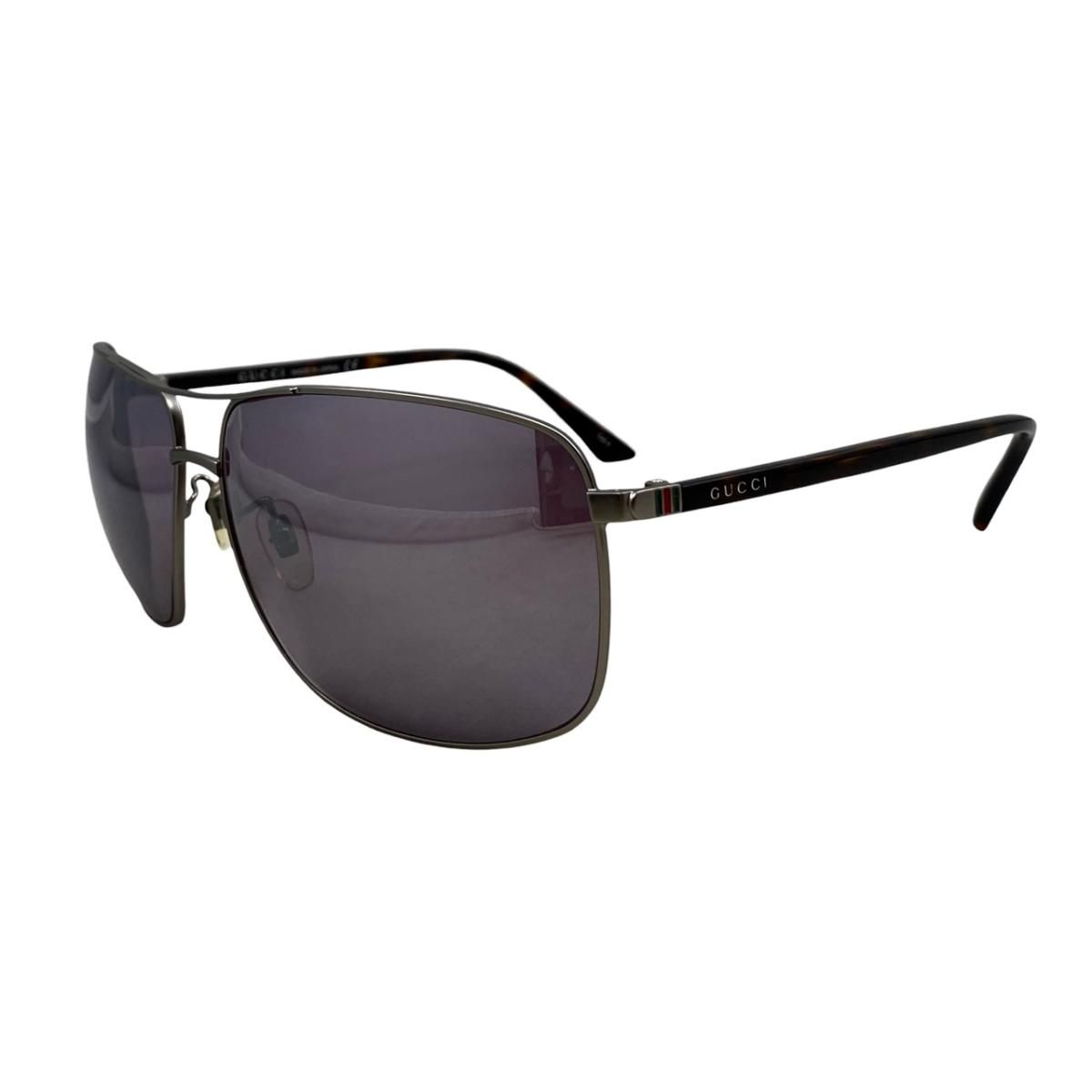 ☆グッチ サングラス ダブルブリッジ GG0065SK ロゴ べっ甲柄 ブラウン シルバー GUCCI