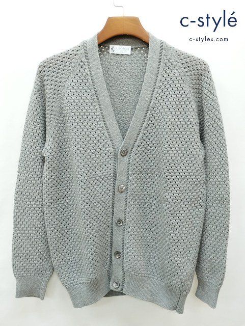 S231 [人気] IL BORGO イルボルゴ ローゲージカーディガン 50 グレー CASHMERE イタリア製 54-106GO/CUO | ★