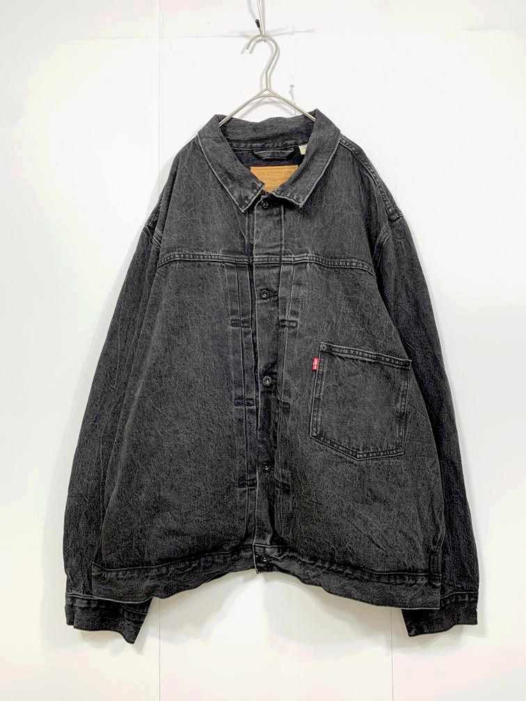 LEVI'S リーバイス ビッグE ダブルプリーツ Gジャン デニム ジャケット sizeXXL/黒 ■■◎メンズ