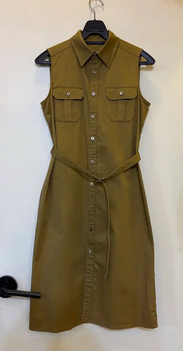 ラルフローレン カーキ ノースリーブ シャツ ONE PIECE XS 44