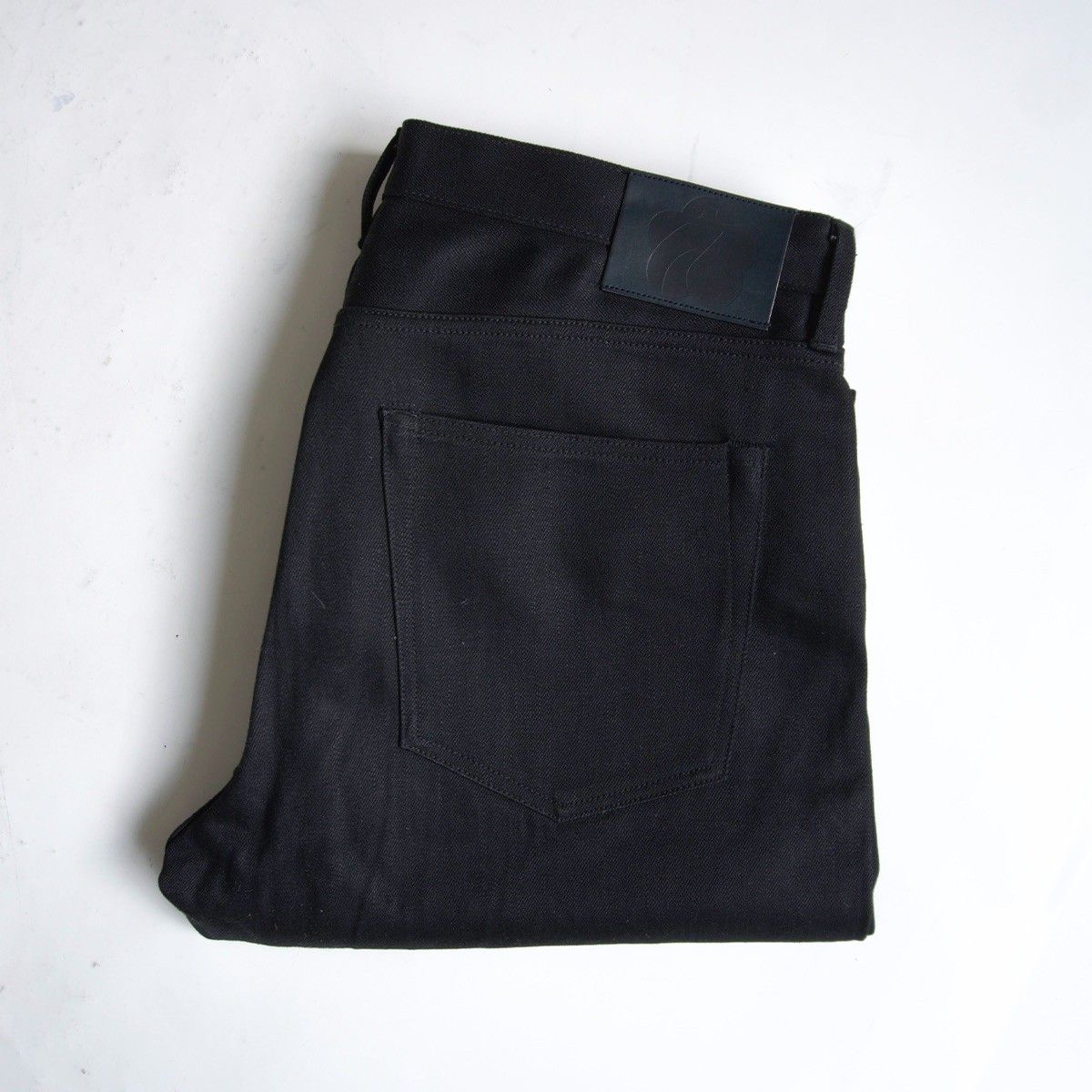 【美品/ビッグサイズ】桃太郎ジーンズ【#200 STANDARD TAPERED 14.7oz Black】38 ジップフライ ブラックデニム s2605124