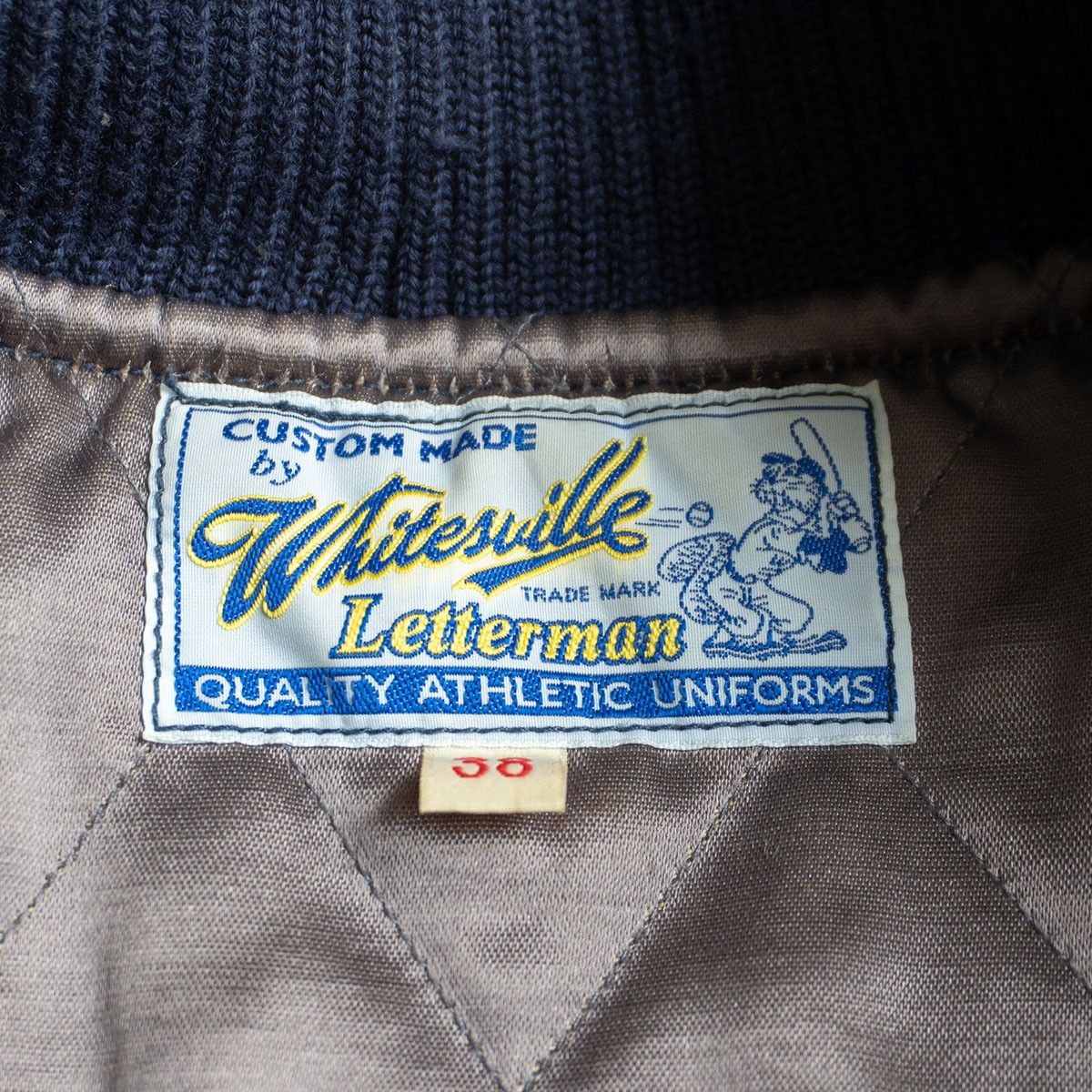 雰囲気抜群】WHITESVILLE【フルデコ レザースリーブ スタジャン】38