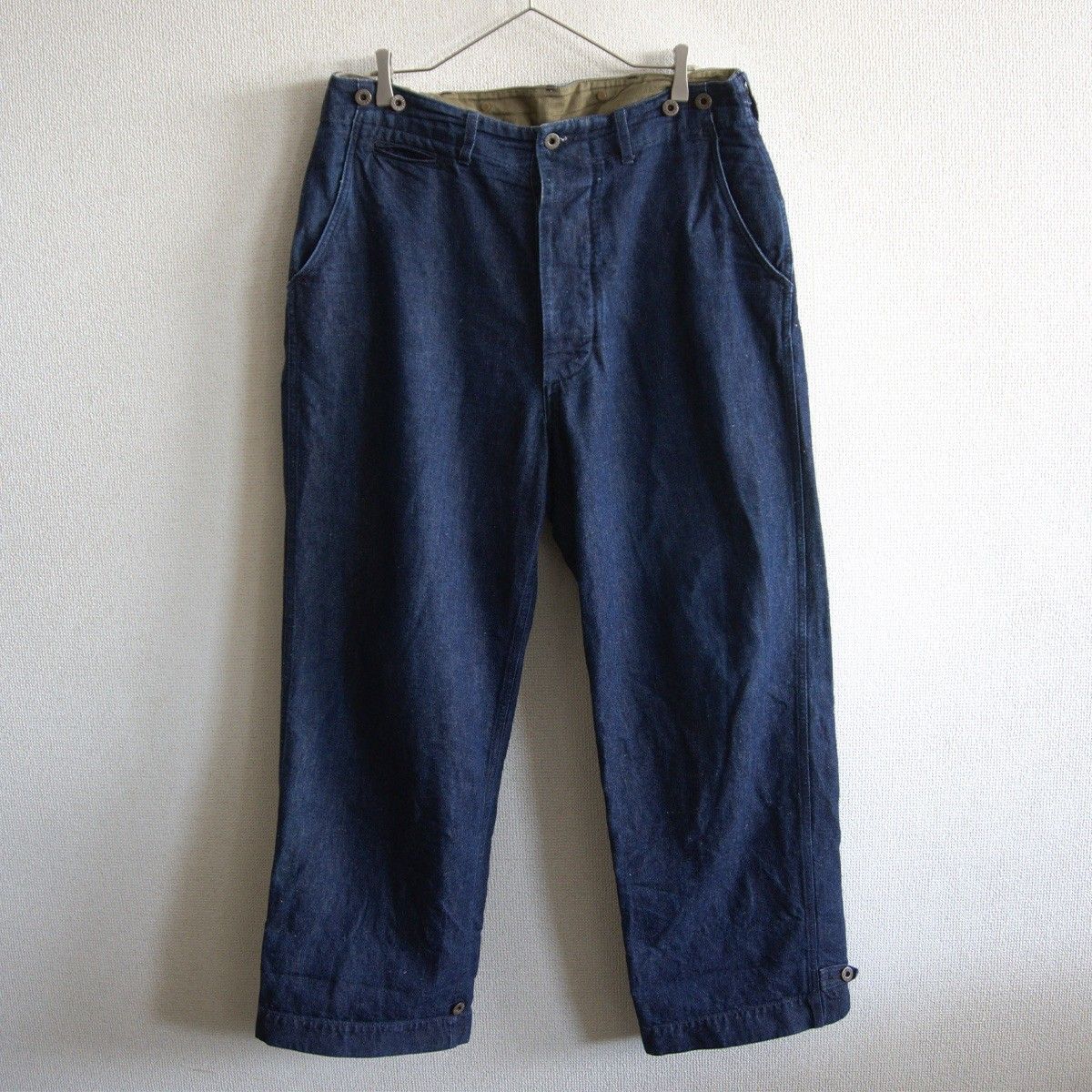 【美品】NIGEL CABOURN【40'S U.S. ARMY PANT COTTON LINEN DENIM】34 コットンリネンデニム ナイジェルケーボン s2605108