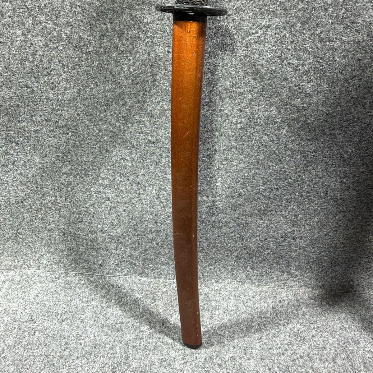 模造刀 模擬刀 脇差 全長約70cm 金茶糸巻 龍鍔 茶鞘 互の目刃文 居合