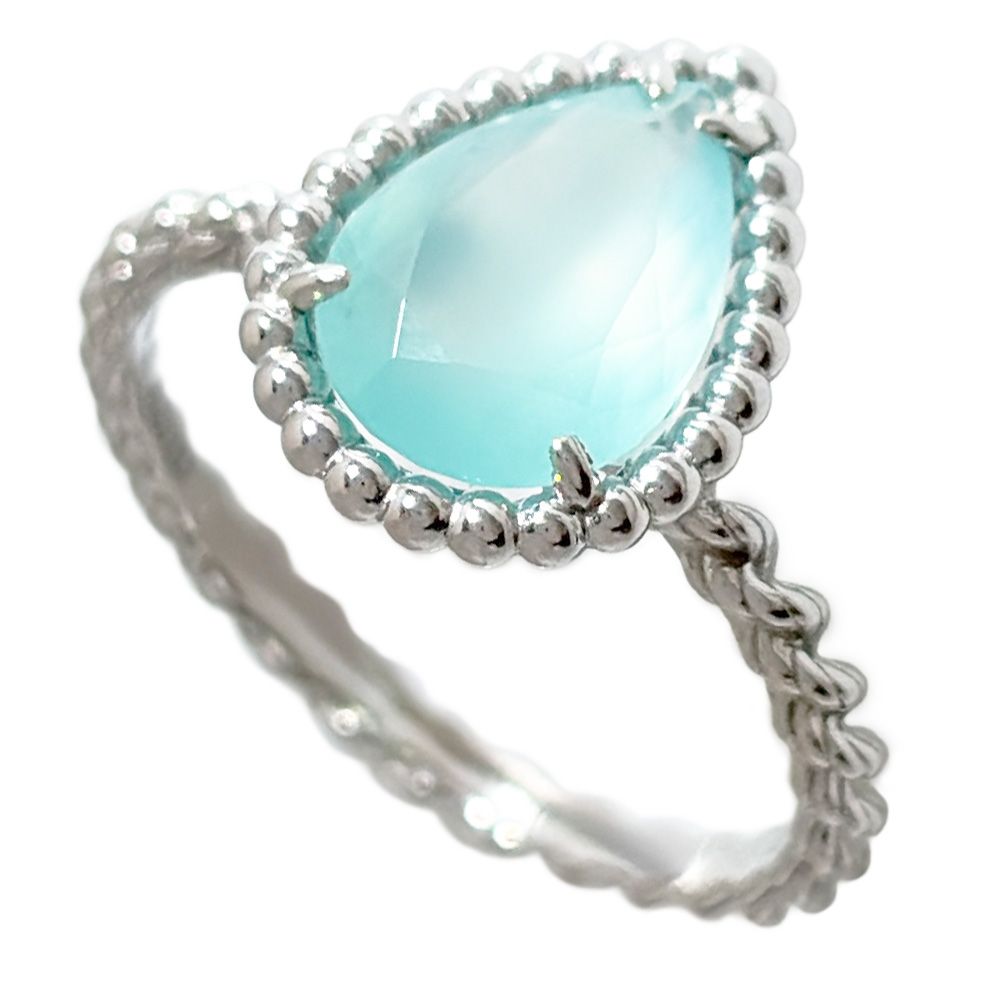 ブシュロン BOUCHERON セルパンボエム アクアプレーズ スモール リング 指輪 #50 JRG03137 K18WG 2.3g ホワイトゴールド レディース【中古】