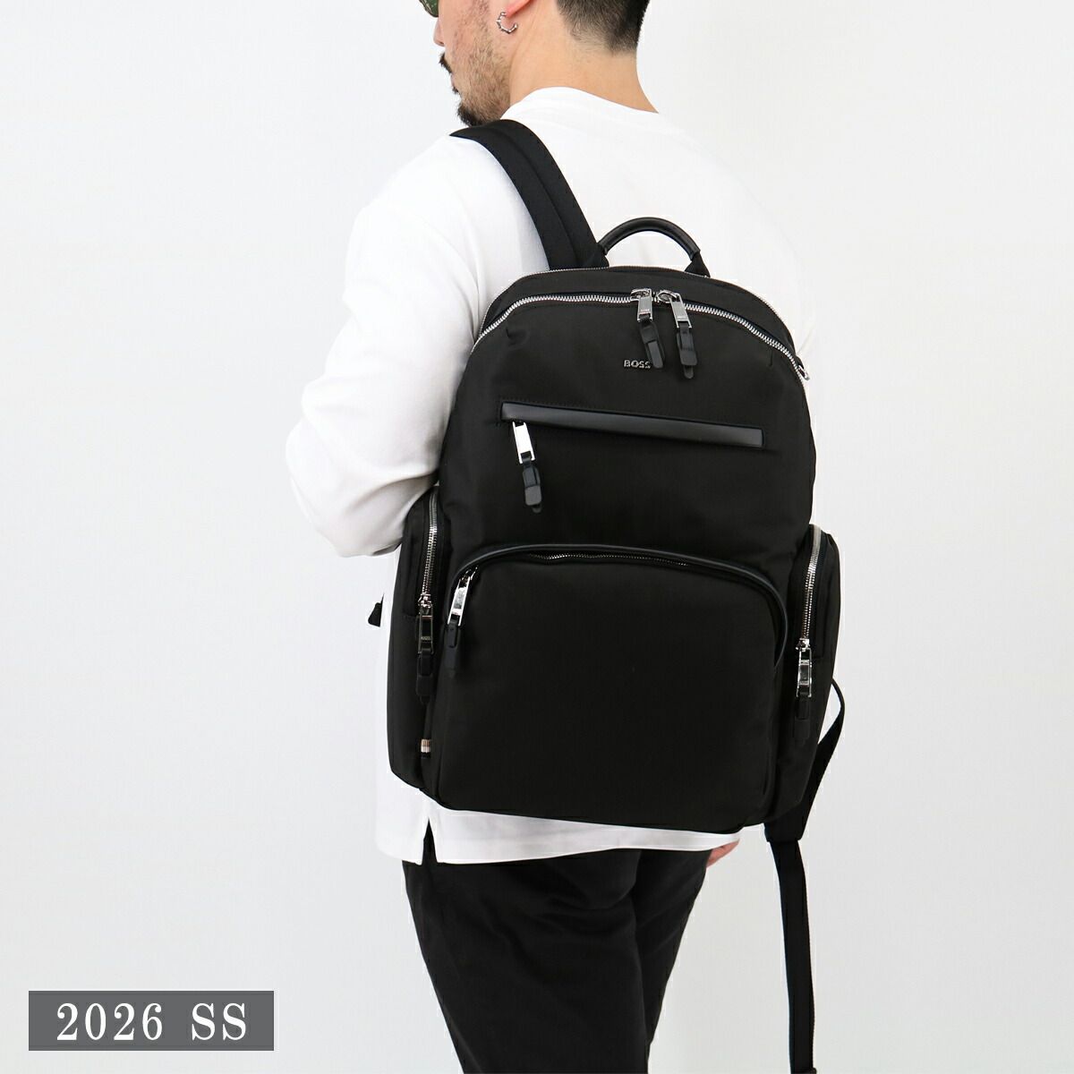 ■HUGO BOSS ヒューゴボス 50536485 HIGHWAY N ハイウェイ バックパック リュック デイパック A4収納可能 旅行 通勤 通学 スポーツ メンズ BAG 鞄 黒