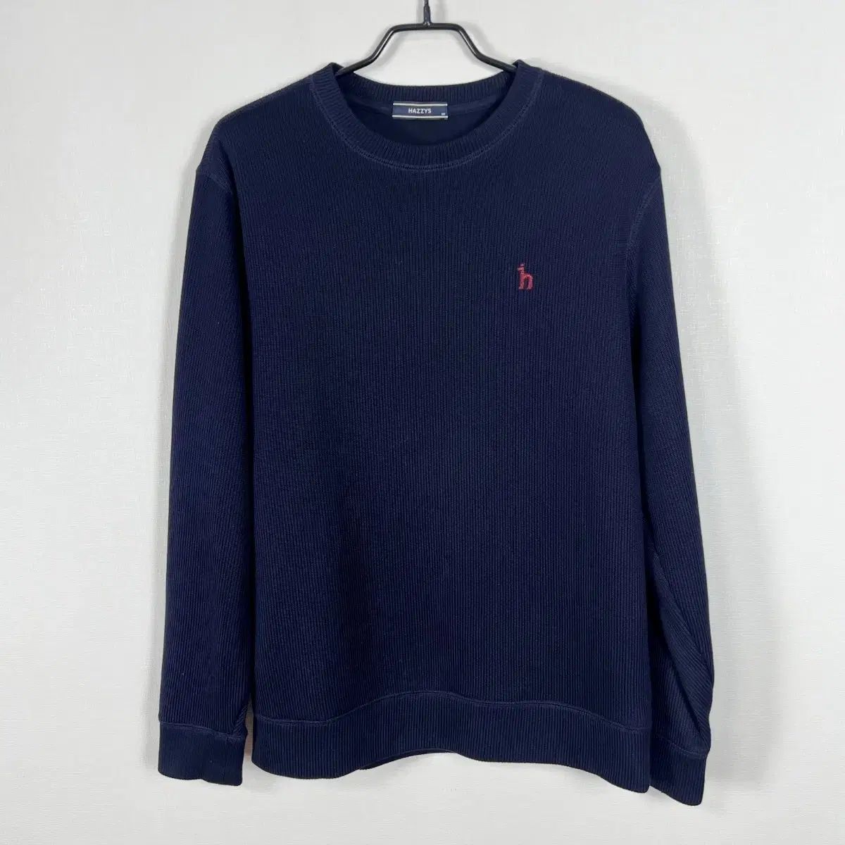 HAZZYS ヘジス コットン ニット Tシャツ クルーネック ネイビー メンズ100 L ラデン ヴィンテージ