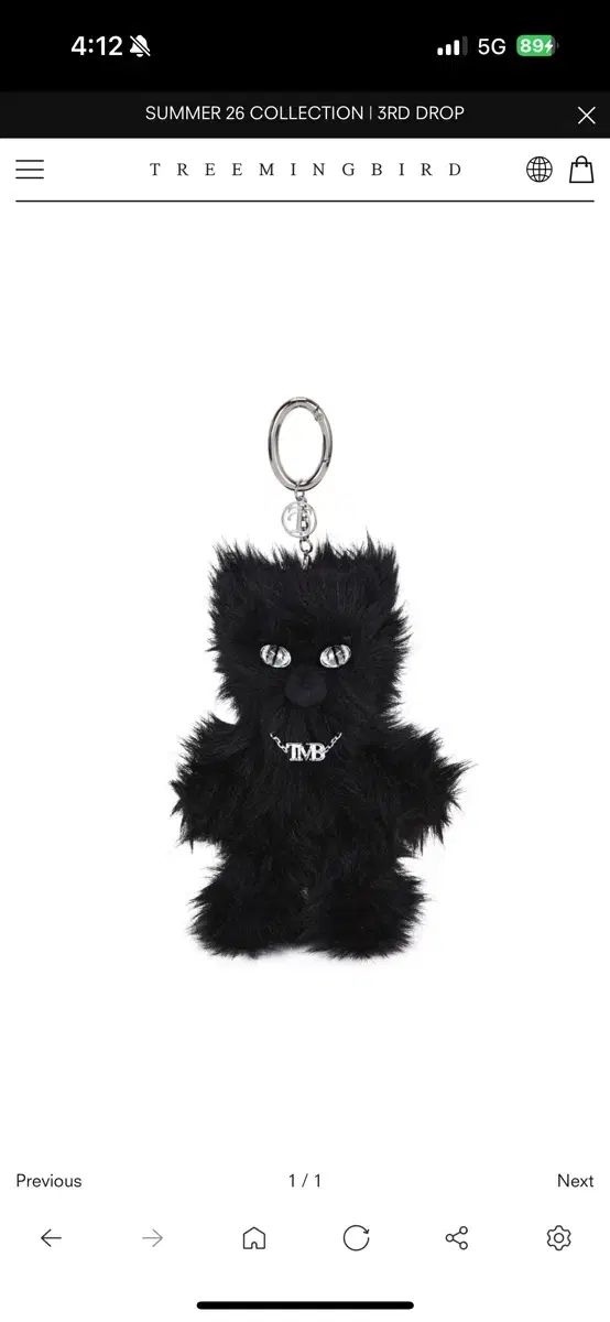トリミングバード キーホルダー TMB Black Cat Key Ring TT ティティ
