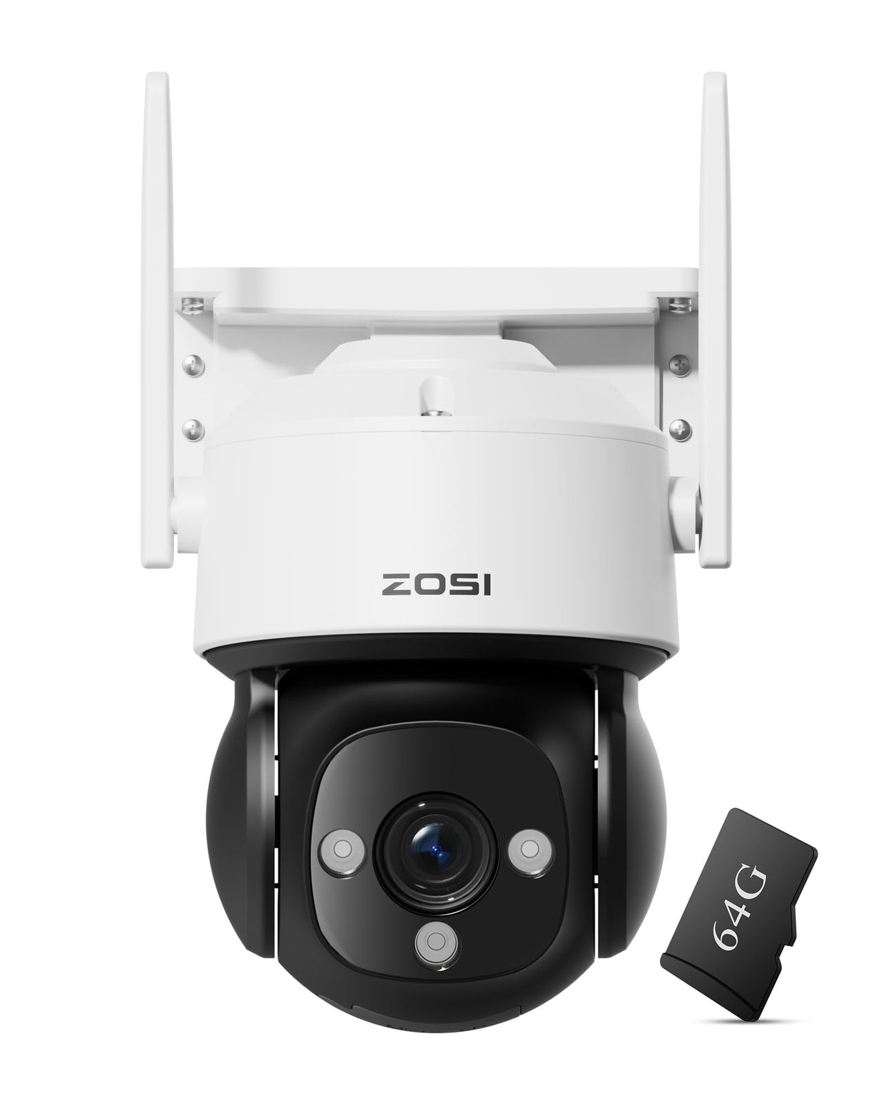 【800万画素・WiFi6対応屋外カメラ】ZOSI C290 800万画素 WiFi6対応 屋外用パンチルト防犯カメラ 64GBメモリーカード付き フルカラー 動体検知 人物/車両/顔検知 自動追尾 エリア検知 双方向通話 警報機能 自宅・店 9896c63b