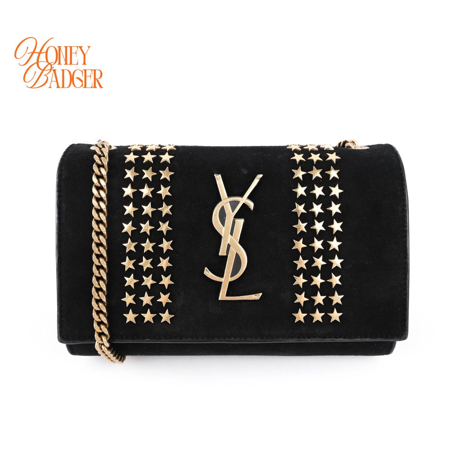 【極美品】サンローラン YSL Yves Saint Laurent ケイト スモール スエード スタースタッズ ブラック