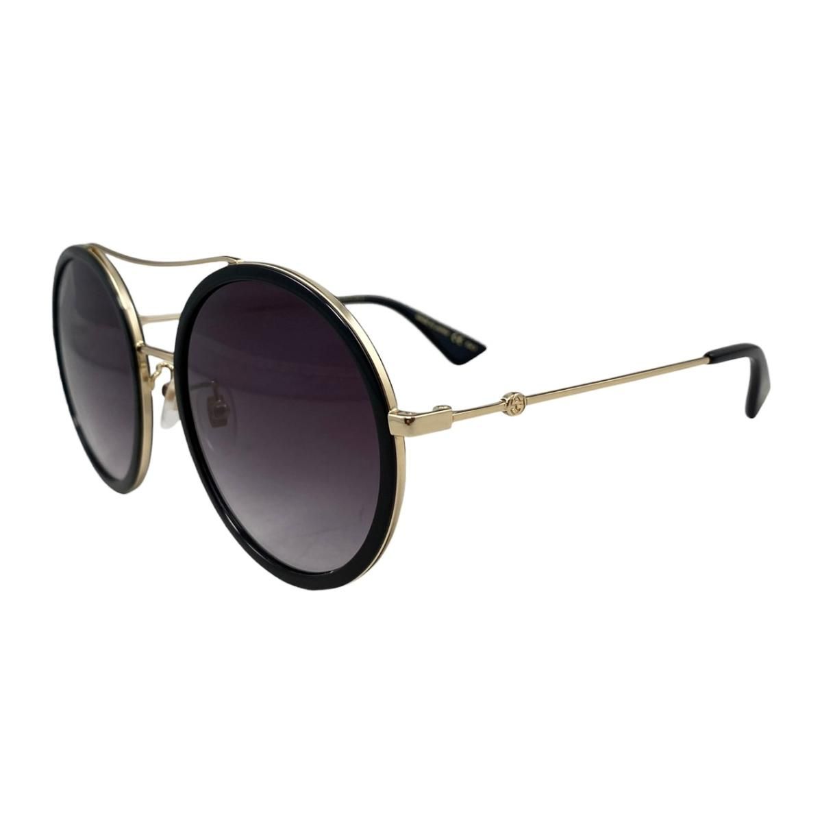 ☆グッチ サングラス ダブルブリッジ GG0061S ロゴ ビー ブラック ゴールド GUCCI