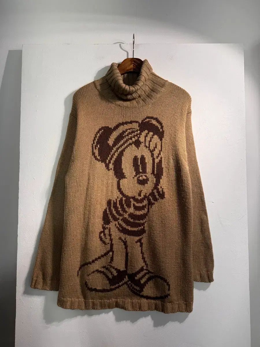 Disney ディズニー ミッキーマウス ウール混 モックネック ニット M C497