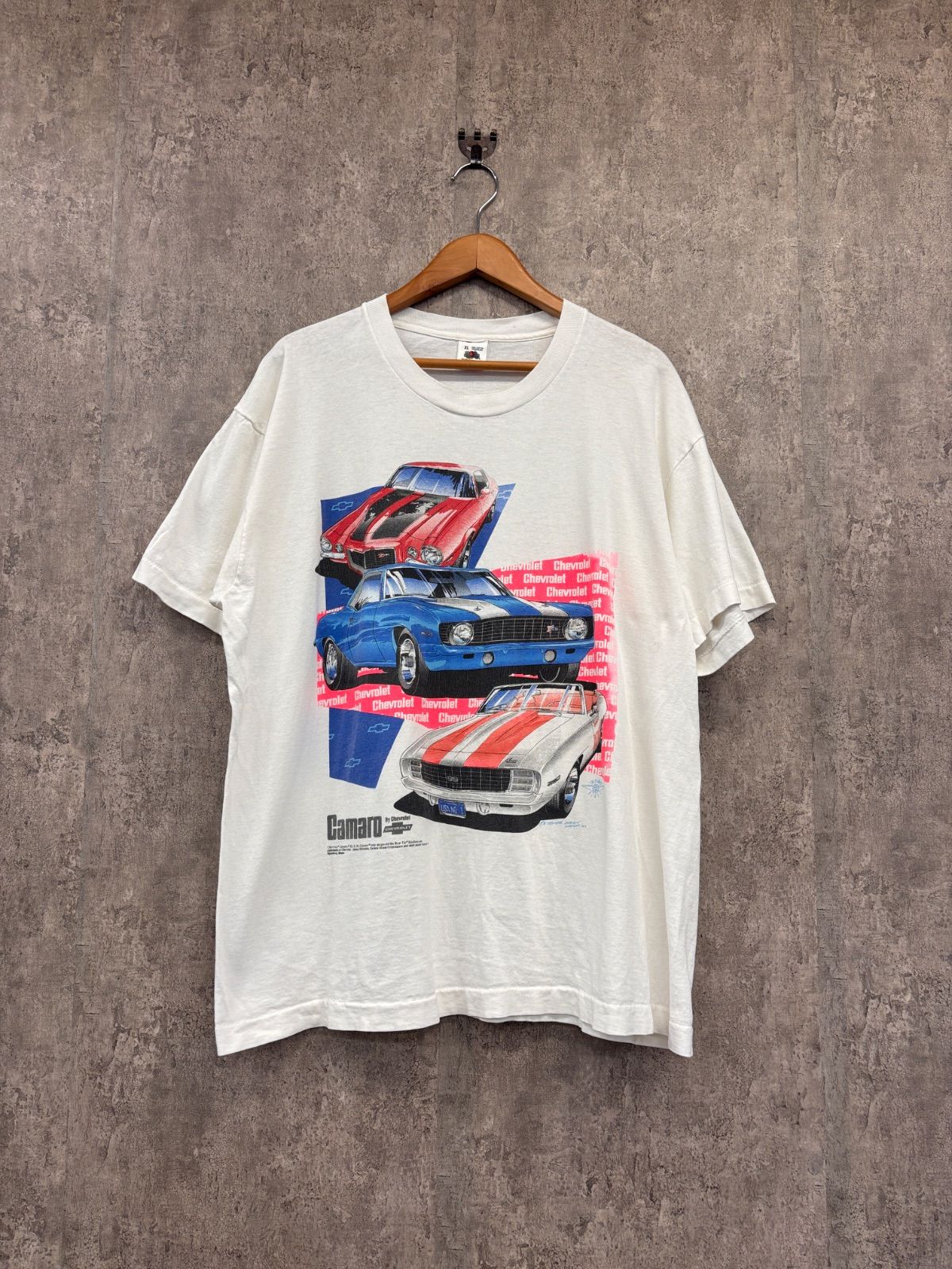 90’s USA製　FRUIT OF THE LOOM/フルーツオブザルーム　シボレー・カマロプリント　モーターカルチャーTシャツ
