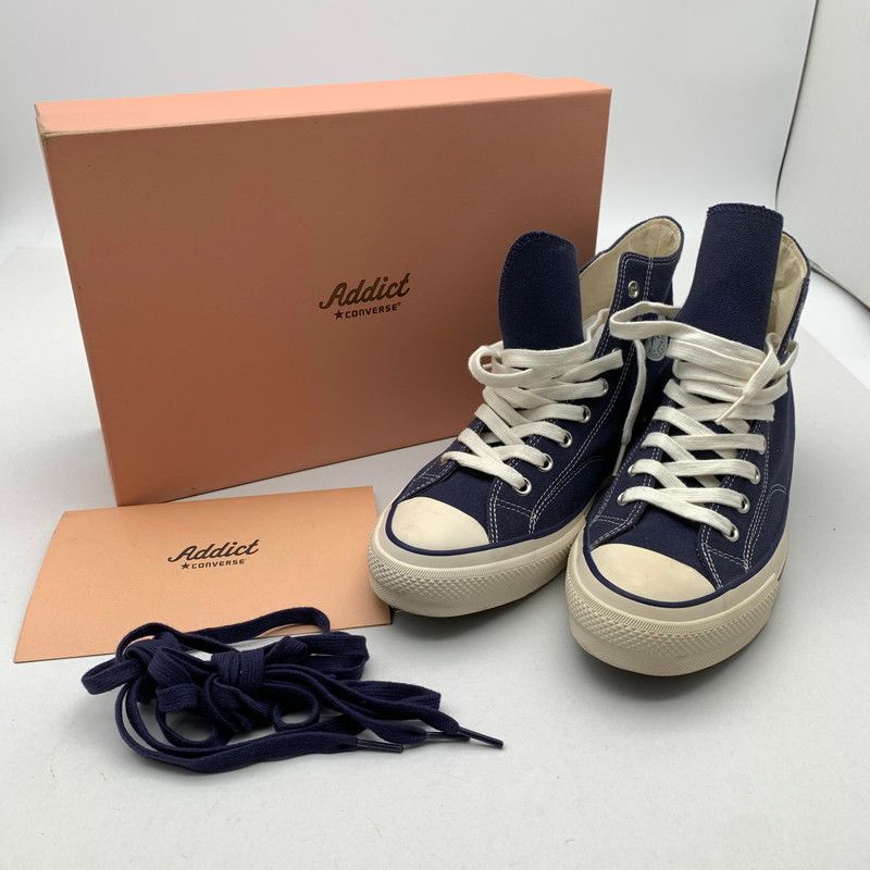 【中古品】 CONVERSE コンバース 1SD013 CHUCK TAYLOR CANVAS TX HI NAVY メンズ SIZE:29.0cm シューレース.箱有 スニーカー 靴 【162-260528-io-08-fuzh】