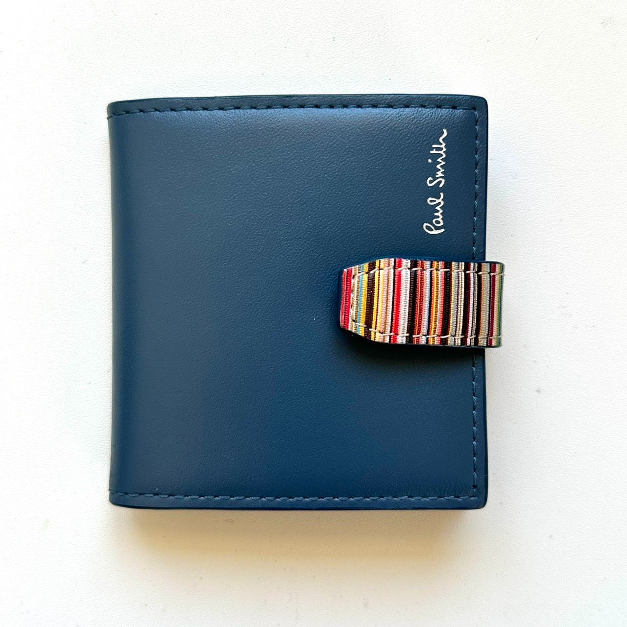 ポールスミス　Paul Smith コインケース　マルチストライプ　水色