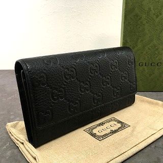 未使用品 GUCCI GGエンブレム 長財布 815922 ブラック 箱付き 40