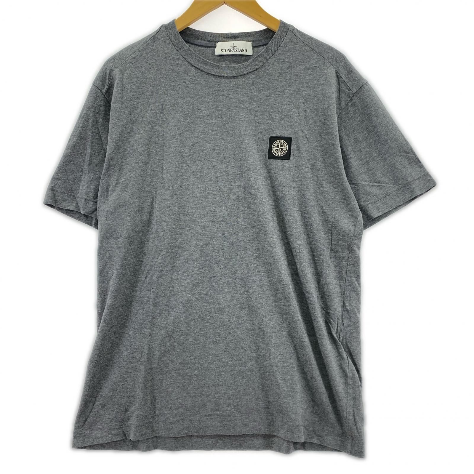 STONE ISLAND ﾛｺﾞ ﾊﾟｯﾁ ｸﾙｰﾈｯｸ T ｼｬﾂ ｸﾞﾚ ｰ L 761524113 - メルカリ