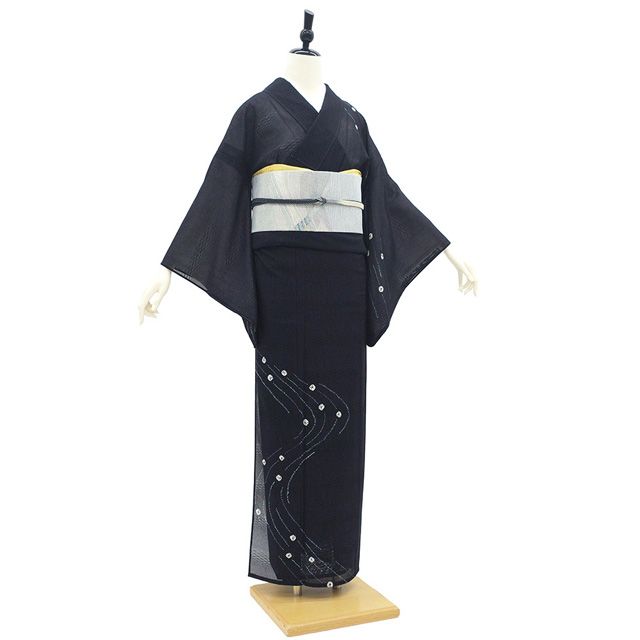 新古品】 夏物 訪問着 着物 単衣 未使用 正絹 変わり絽 手絞り 本加工 