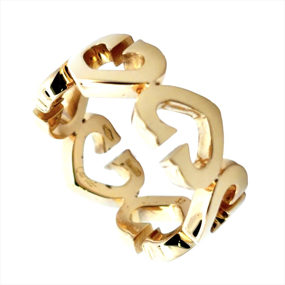 カルティエ Cartier Cハート リング 指輪 #49 K18YG 6.4g イエローゴールド レディース【中古】