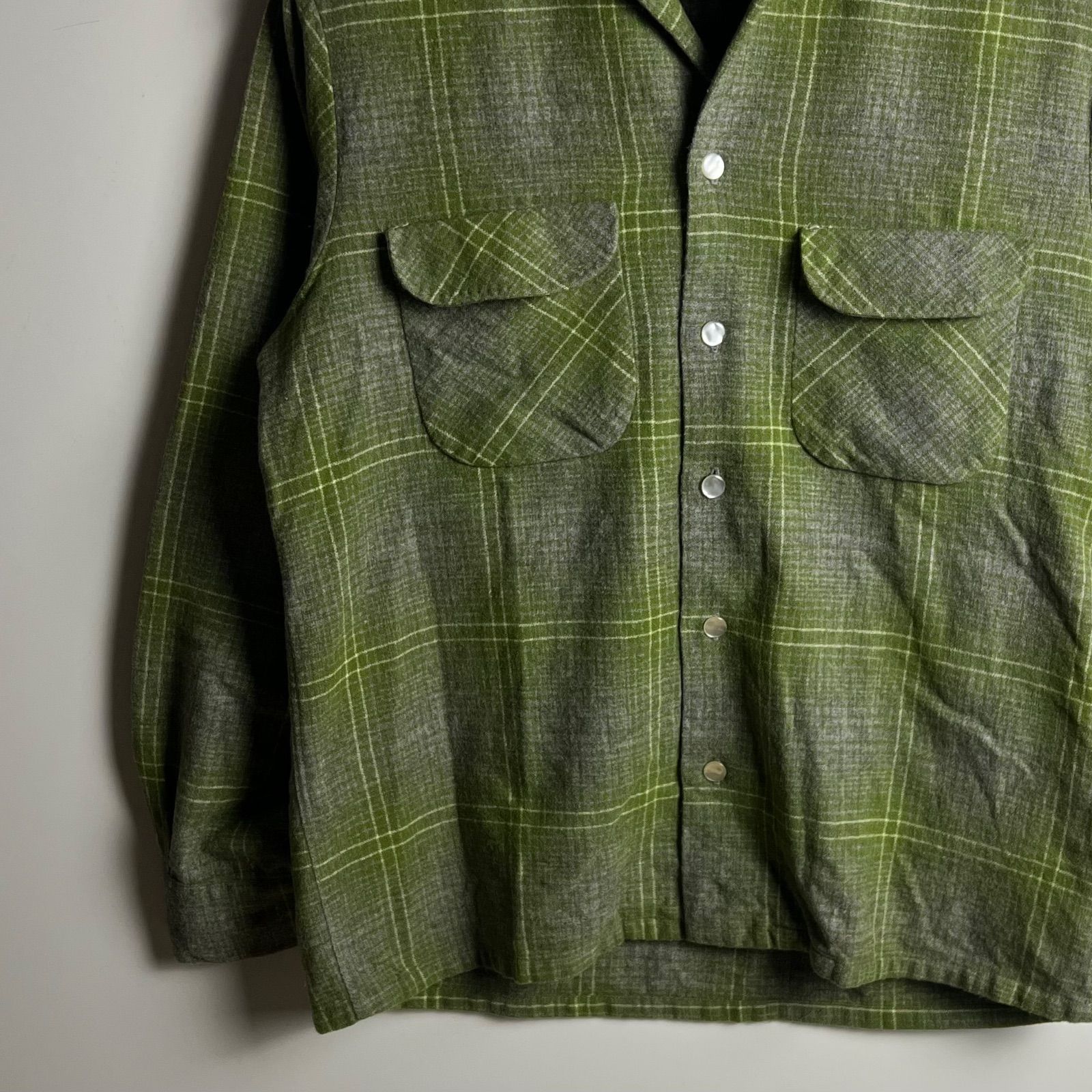 Sportsman by CAL-MADE 50s vintage wool Board Shirt M スポーツマン