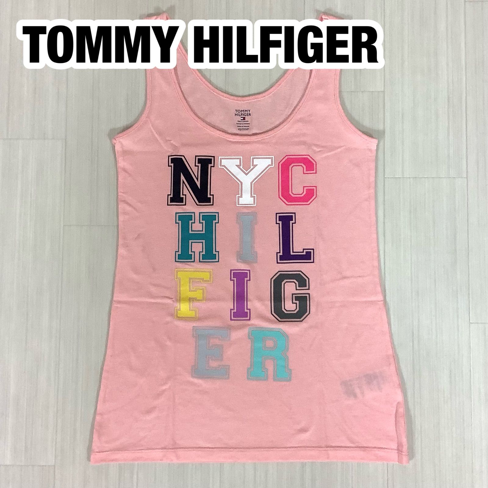 TOMMY HILFIGER トミーヒルフィガー プリント ビッグロゴ ノースリーブ 