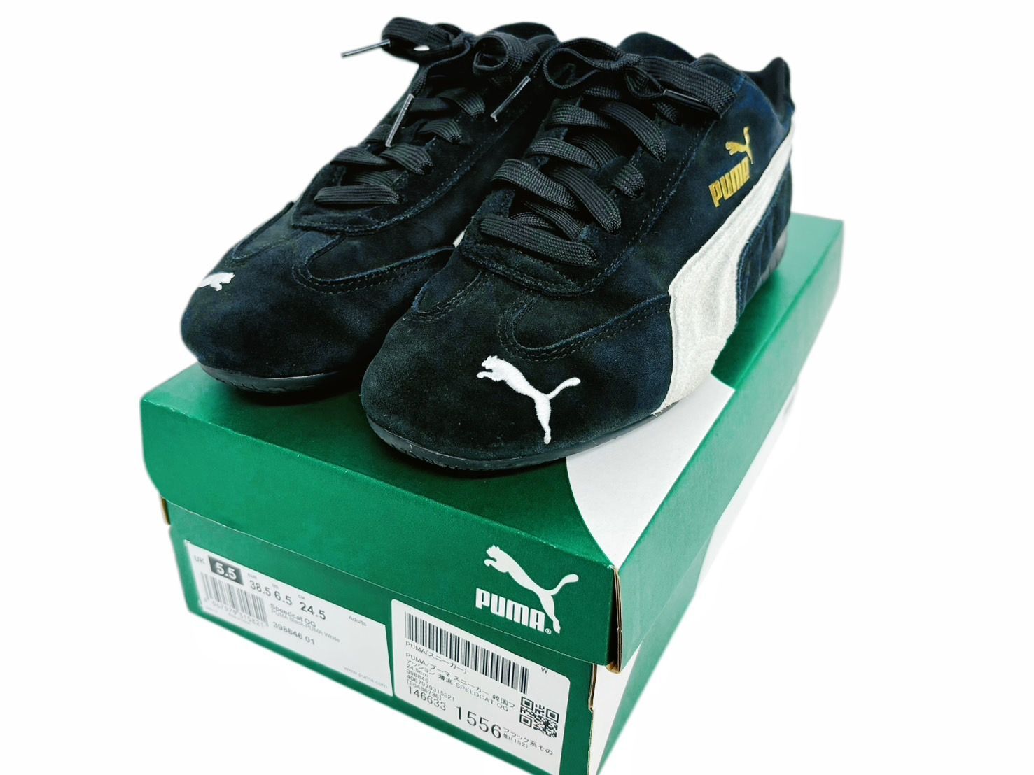 プーマ PUMA 398846-01 スピードキャットOG SPEEDCAT OG トラックレース クラシック スエード スニーカー ドライビングシューズ ブラック ホワイト HG260528
