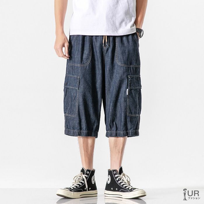 人気商品 デニムパンツ メンズ ボトムス 7分丈パンツ デニム カーゴパンツ 7分丈 イージーパンツ ショートパンツ シンプル カジュアル ゆったり 通学 通勤 仕事 メンズファッション 大人 ズボン 新作