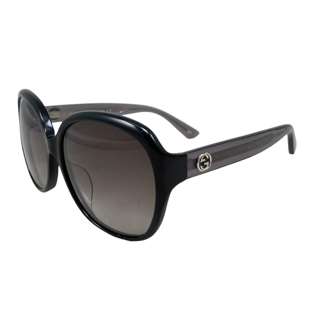 ☆グッチ サングラス インターロッキングG GG0080SK ロゴ ブラック グレー GUCCI