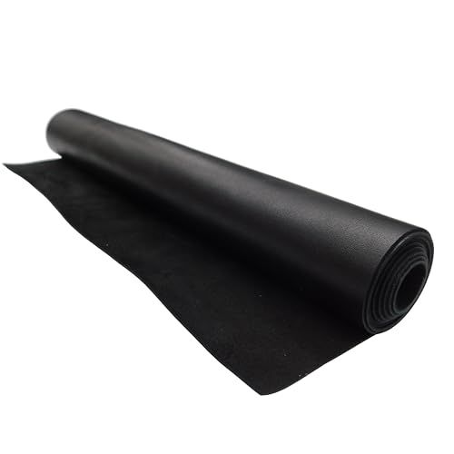 カーフ 本革(牛革) はぎれ黒 ツヤ 薄い1.2mm 90×30cm(巻き) 1巻ma
