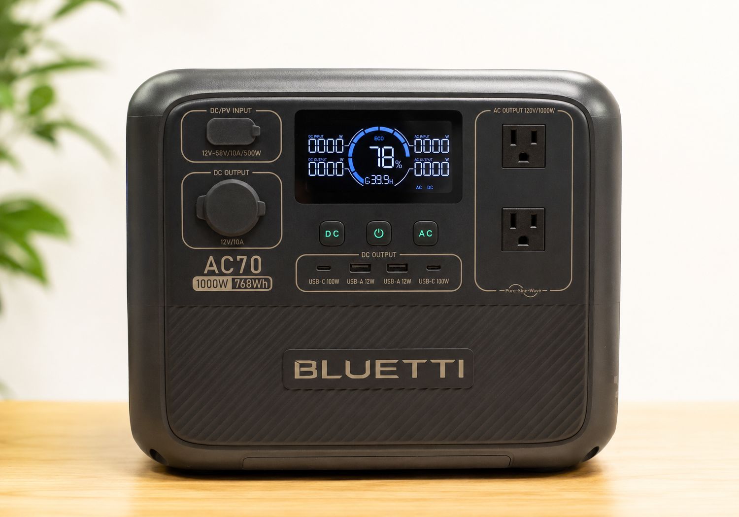 BLUETTI AC70 小型ポータブル電源 768Wh 1000W 蓄電池 5年保証 リン酸