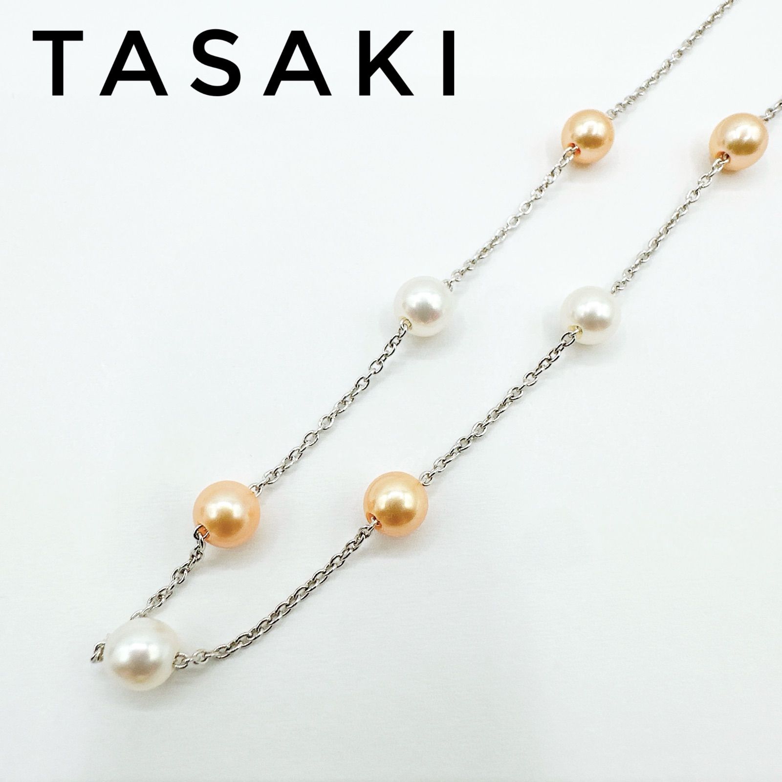 美品?TASAKI パール シルバー ネックレス 約40㎝ Y