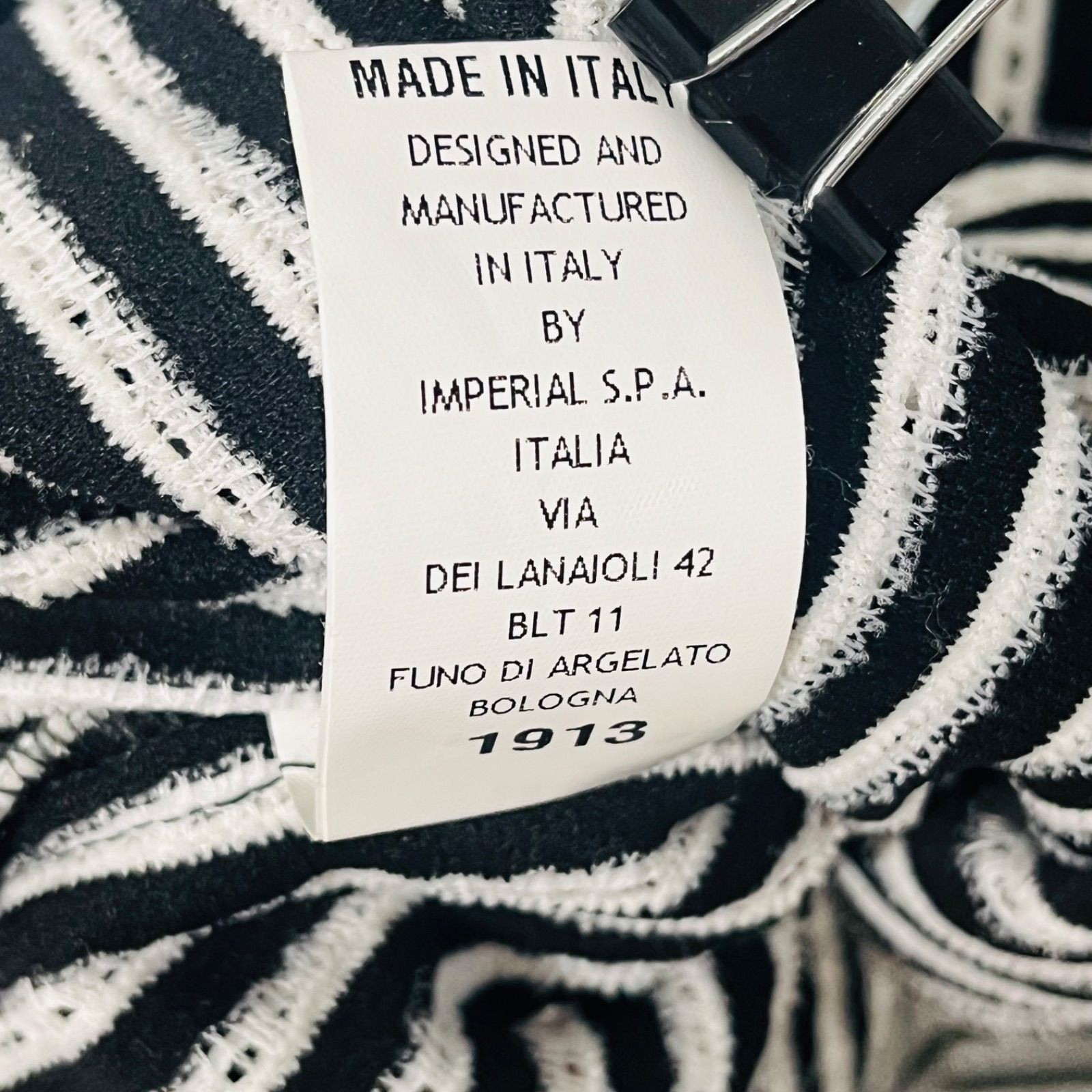 IMPERIAL イタリア製 ボーダー ノースリーブワンピース S モノトーン 