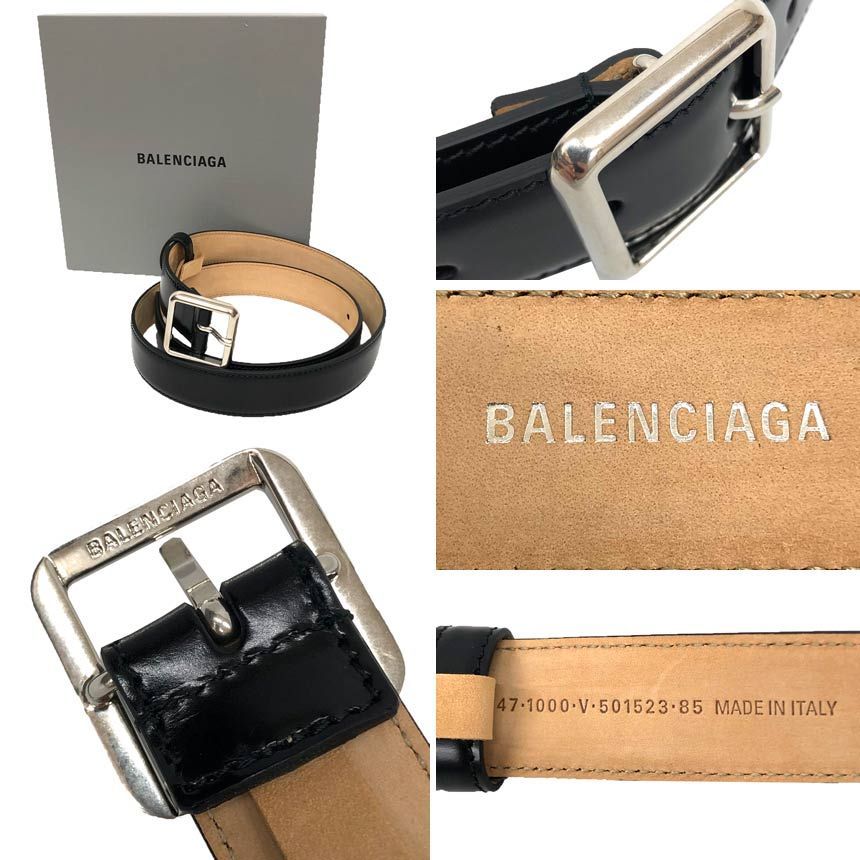 BALENCIAGA バレンシアガ スクエアバックル レザー ベルト 525447